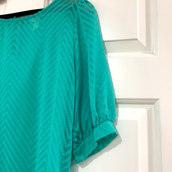 Everly, Like New, Mint Green High/Low Top - Picture 3 of 7